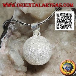 Sandblasted "Call of the Angels" silver pendant (Ø 18mm.)