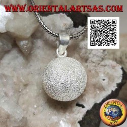 Sandblasted "Call of the Angels" silver pendant (Ø 18mm.)