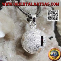 Pendentif en argent sablé "Call of the Angels" avec quatre anneaux de diamants (Ø 16mm.)