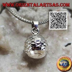Colgante de plata "Call of the Angels" con procesamiento de diamante horizontal (Ø 13mm.)