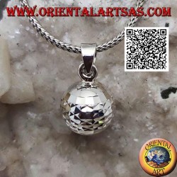 Colgante de plata "Call of the Angels" con procesamiento de diamante horizontal (Ø 13mm.)