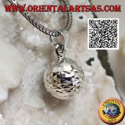 Colgante de plata "Call of the Angels" con procesamiento de diamante horizontal (Ø 13mm.)