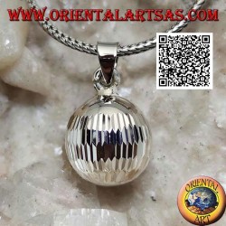 Pendentif en argent "Call of the Angels" avec traitement diamant allongé (Ø 13mm.)