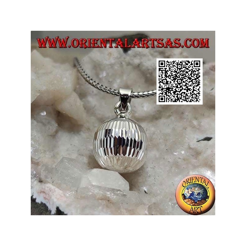 Pendentif en argent "Call of the Angels" avec traitement diamant allongé (Ø 13mm.)