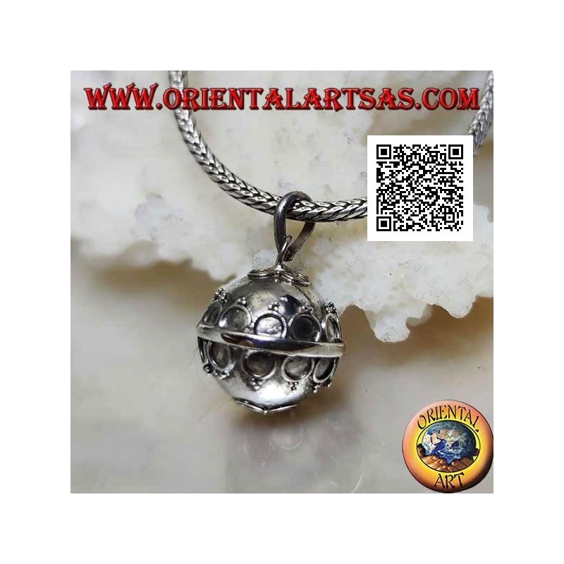 Pendentif en argent "Appel des Anges" avec cercles en relief (Ø 13mm.)