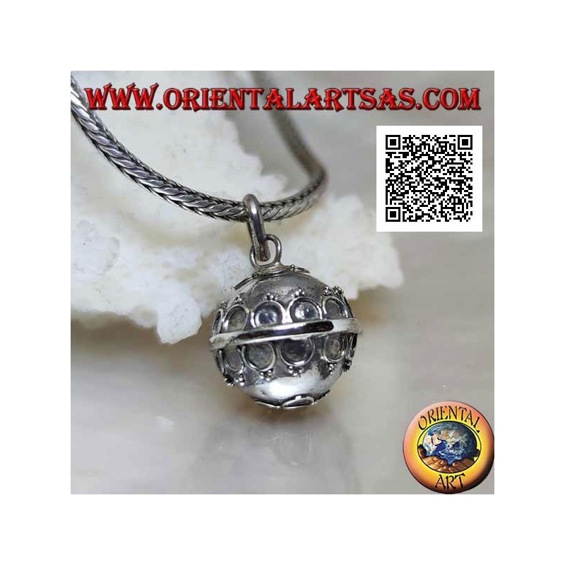 Pendentif en argent "Appel des Anges" avec cercles en relief (Ø 13mm.)