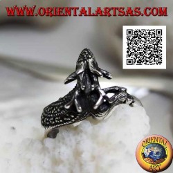 Anillo de plata en forma de ciervo real tachonado de marcasita