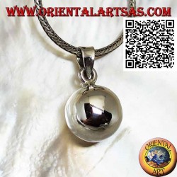 Simple and smooth silver "Call of the Angels" pendant (Ø 14mm.)