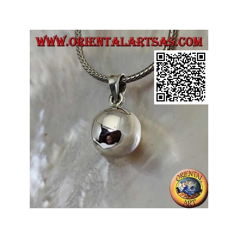 Simple and smooth silver "Call of the Angels" pendant (Ø 14mm.)