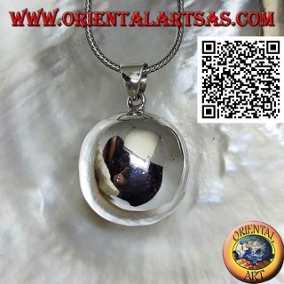 Colgante de plata sencillo y liso "La Llamada de los Ángeles" (Ø 28 mm.)
