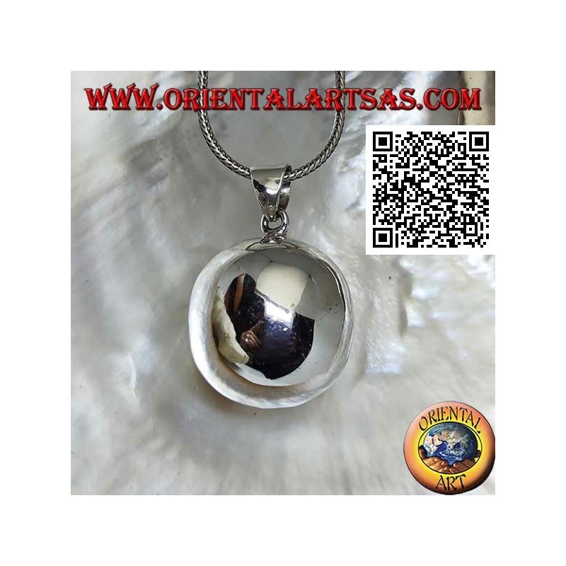 Simple and smooth silver "Call of the Angels" pendant (Ø 28  mm.)