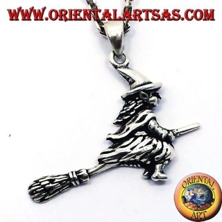 bruja colgante de plata