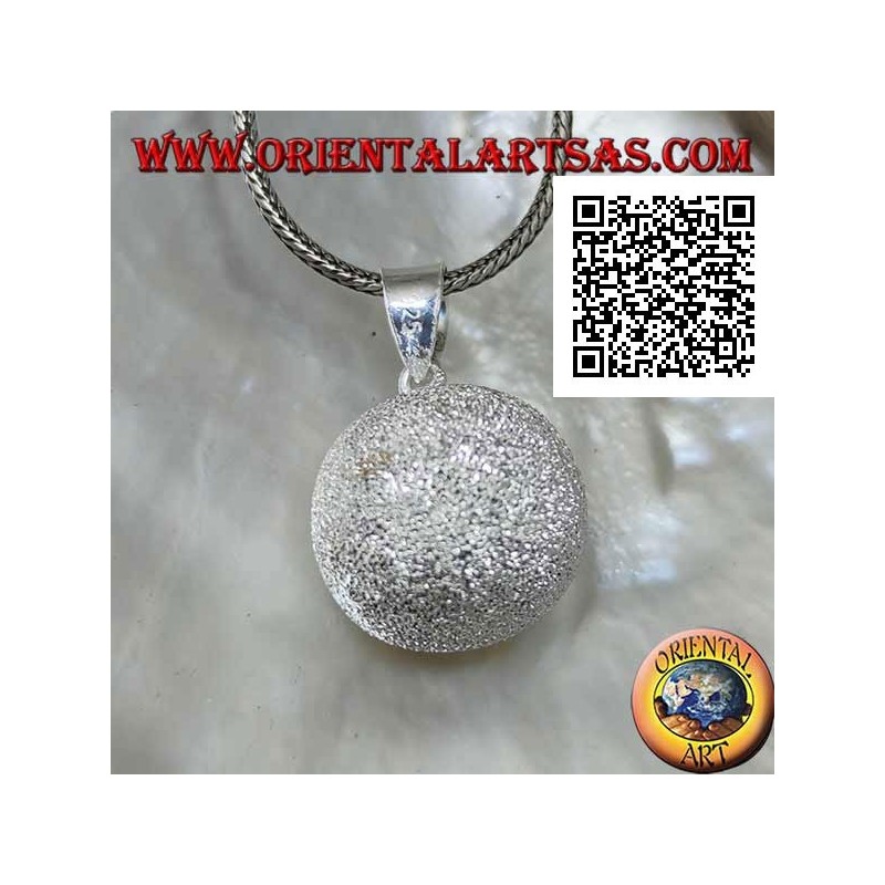 Ciondolo in argento "Richiamo degli Angeli" sabbiato (Ø 20 mm.)