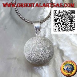 Sandblasted "Call of the Angels" silver pendant (Ø 20 mm.)