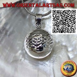 Pendentif en argent "Appel des anges" avec traitement horizontal du diamant (Ø 21 mm.)