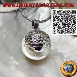 Colgante de plata "Call of the Angels" con procesamiento de diamante horizontal (Ø 21 mm.)