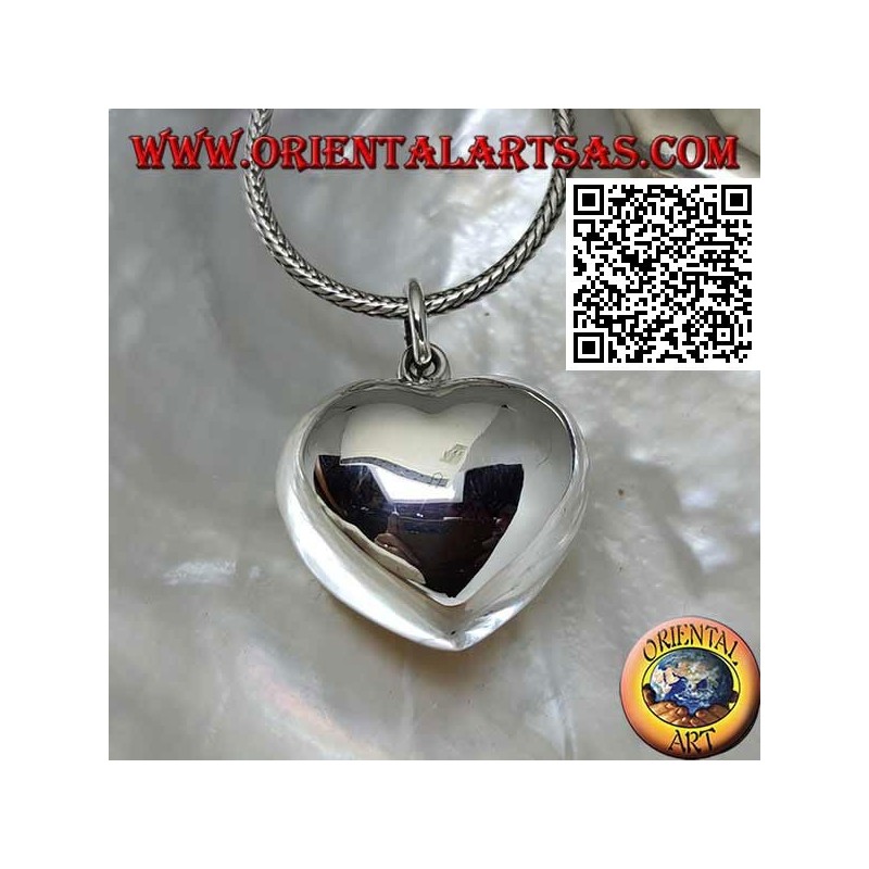 Heart-shaped "call of the angels" silver pendant
