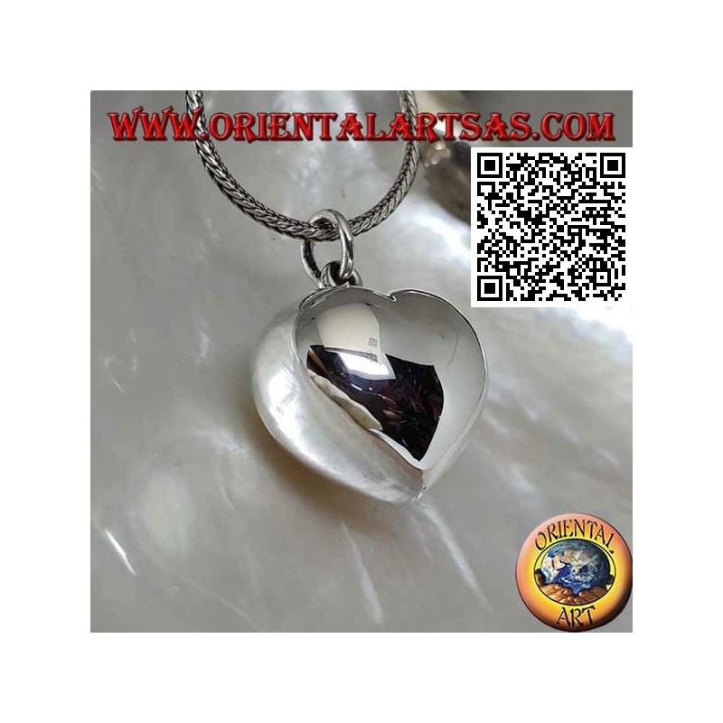 Heart-shaped "call of the angels" silver pendant