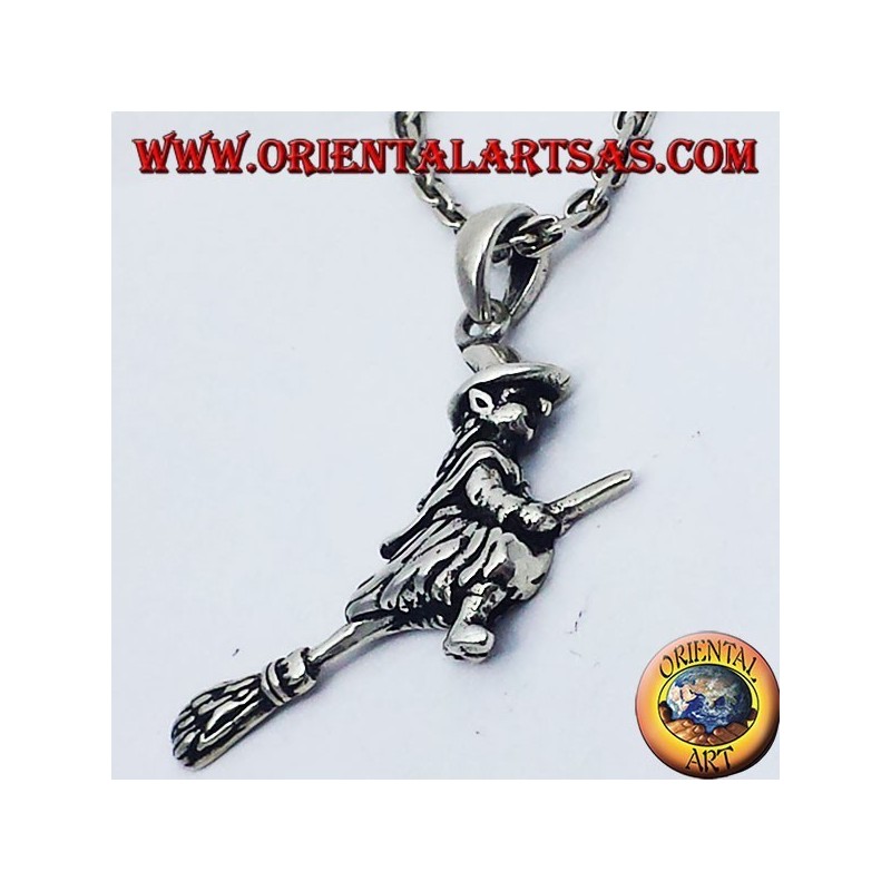 silver pendant witch