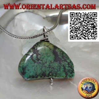 Antique Tibetan turquoise pendant with silver hook
