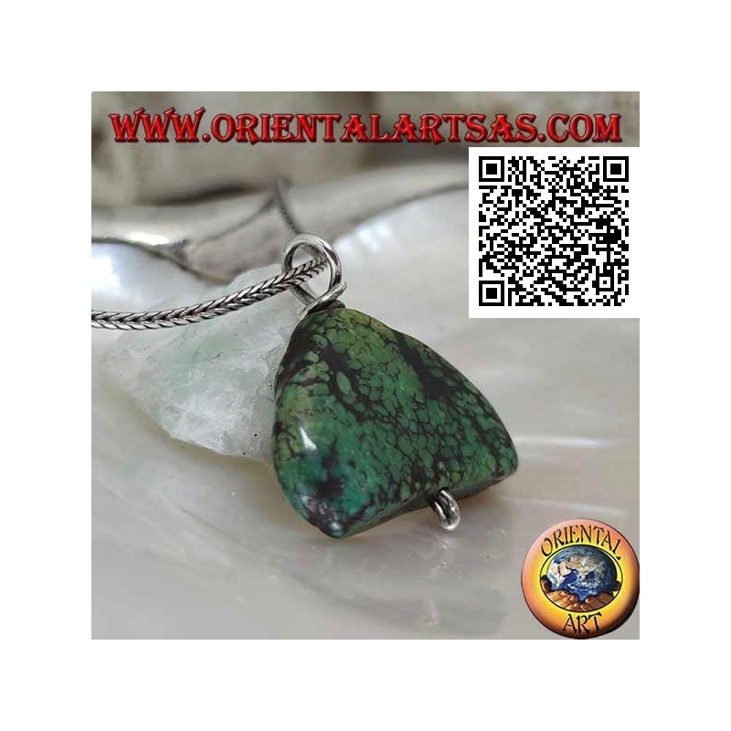 Antique Tibetan turquoise pendant with silver hook