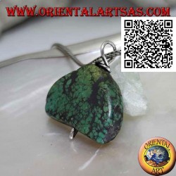 Antique Tibetan turquoise pendant with silver hook