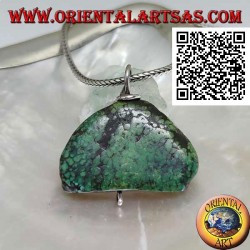 Colgante antiguo de turquesa tibetana con gancho de plata