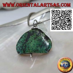 Colgante antiguo de turquesa tibetana con gancho de plata