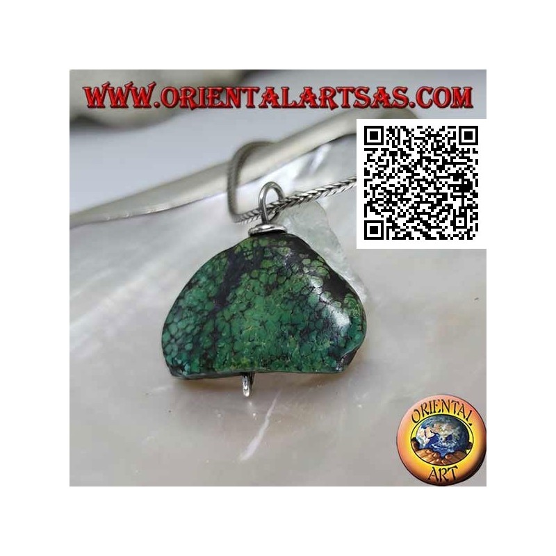 Colgante antiguo de turquesa tibetana con gancho de plata