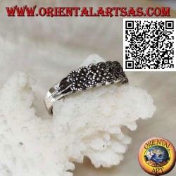 Silver ring with three marcasite crosses