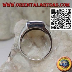 Smooth silver ring with raised convex square 14 * 14