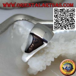 Glatter Silberring mit erhabenem konvexem Quadrat 14 * 14
