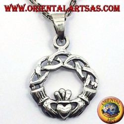 claddagh pendant with Celtic knot silver
