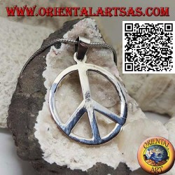 Silberanhänger in Form eines glatten Friedenssymbols (Ø 40 mm)