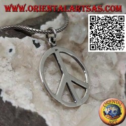 Colgante de plata en forma de símbolo de la paz liso (Ø 27 mm.)