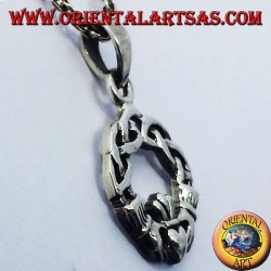 Pendentif claddagh avec noeud celtique argent