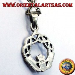 Pendentif claddagh avec noeud celtique argent