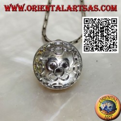 Silver pendant "Call of the Angels" with embossed flower circles (Ø 12mm.)