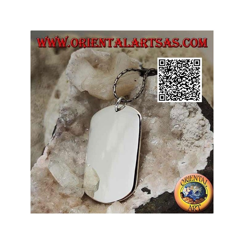 Silver military style medal pendant smooth on both sides (engraving on request)