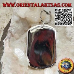 Colgante medalla de plata estilo militar lisa en ambos lados (grabado bajo pedido)