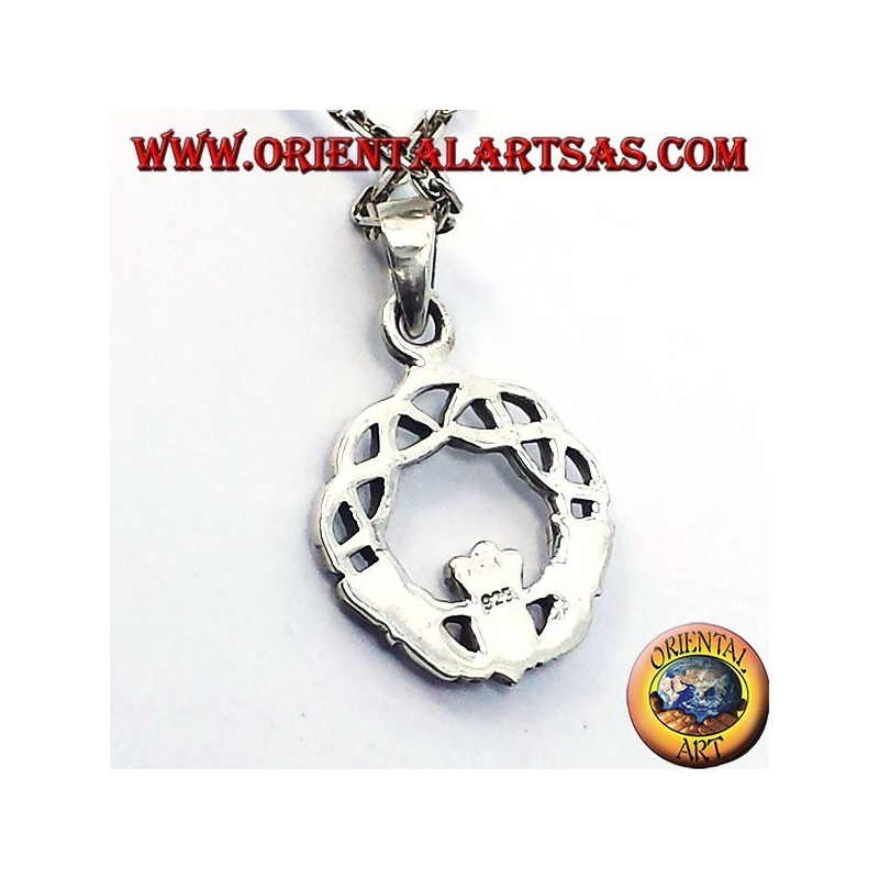 Pendentif claddagh avec noeud celtique argent