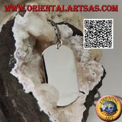 Colgante medalla de plata estilo militar lisa en ambos lados (grabado bajo pedido)