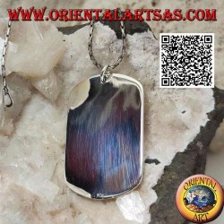 Pendentif médaille en argent de style militaire lisse des deux côtés (gravure sur demande)