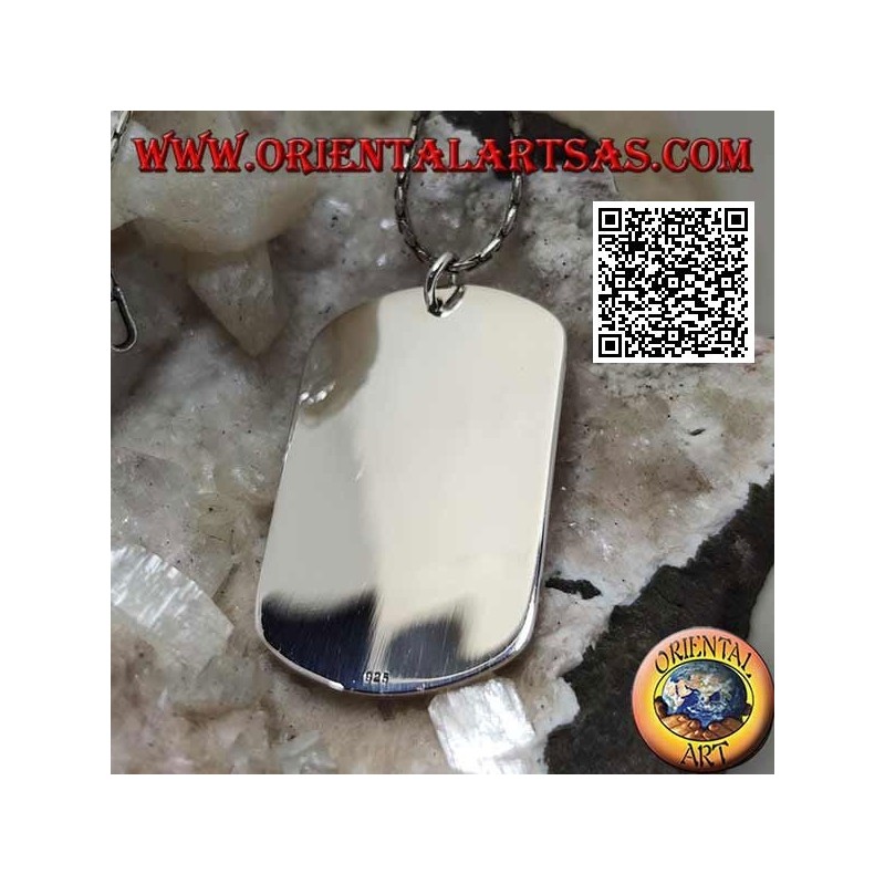 Silver military style medal pendant smooth on both sides (engraving on request)