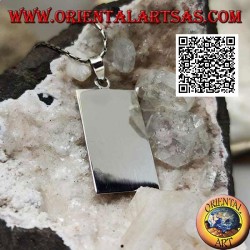 Silberanhänger mit beidseitiger glatter rechteckiger Medaille (Gravur auf Anfrage)