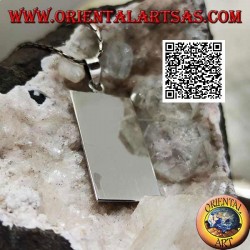Pendentif en argent avec médaille rectangulaire lisse des deux côtés (gravure sur demande)