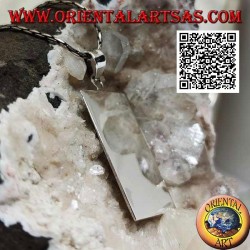 Colgante de plata con medalla rectangular lisa en ambos lados (grabado bajo pedido)