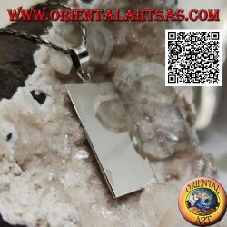 Pendentif en argent avec médaille rectangulaire lisse des deux côtés (gravure sur demande)