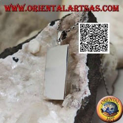 Colgante de plata con medalla rectangular lisa en ambos lados (grabado bajo pedido)