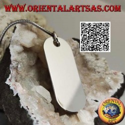 Silver pendant with smooth and satin beveled rectangular medal (engraving on request)